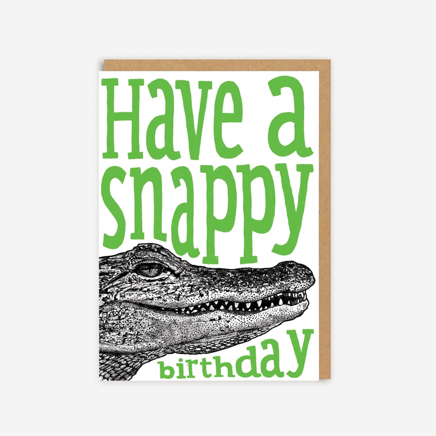 Illustrated Alligator Birthday Card