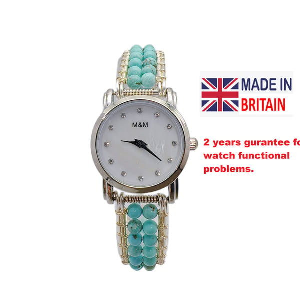 Special offer for Christmas Gemstone Bracelet Watch Beaded Wrist Watch Personali