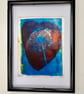 Hand printed flower in a heart picture. - Image 5