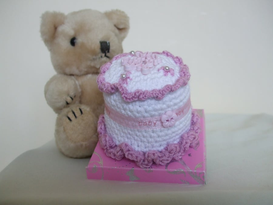 Crochet Baby Cake Greetings Card