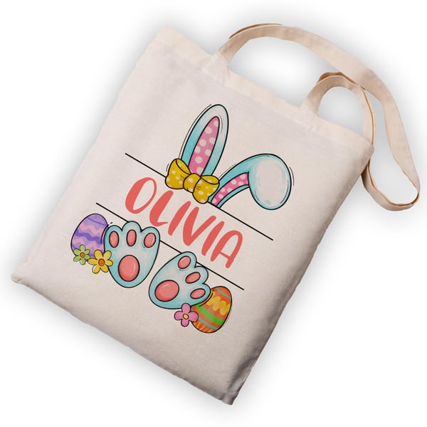 Personalised Easter Egg Hunt Bag - 2 Sizes and 2 Colours 