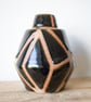 Ceramic Geometric Line Bottle and Lid - Handmade - Image 1
