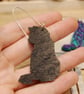 Bright Mismatched Geometric Cat Earrings (Large) Handmade Wood Statement Jewelle - Image 7