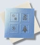  Pack of 4 Christmas Cards on shiny card with festive printed decor, artisan - Image 9