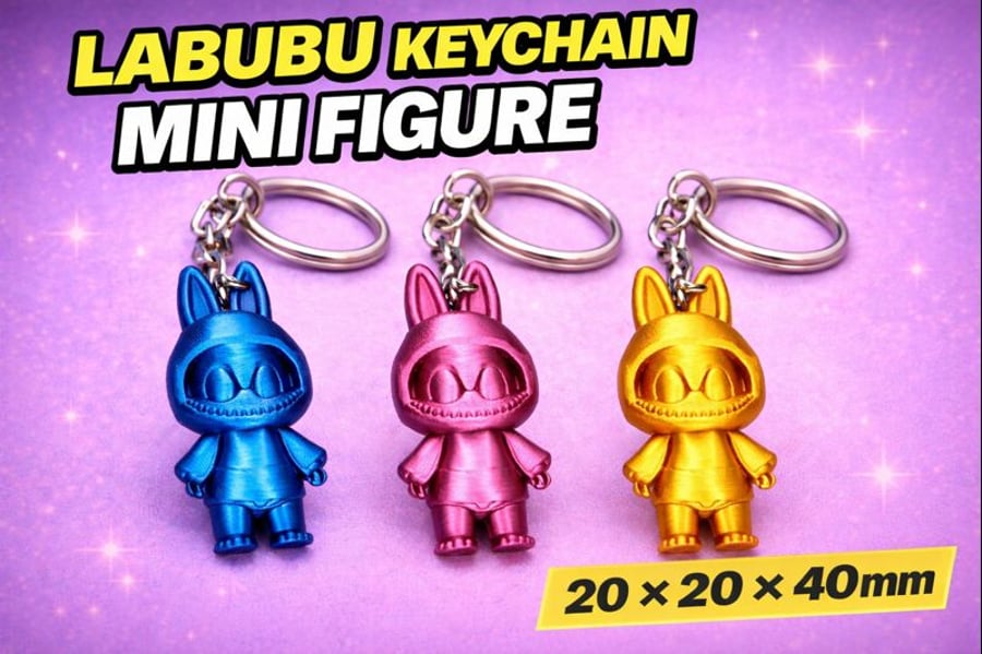 Labubu keychain mini figure - 20 - 20 - 40mm