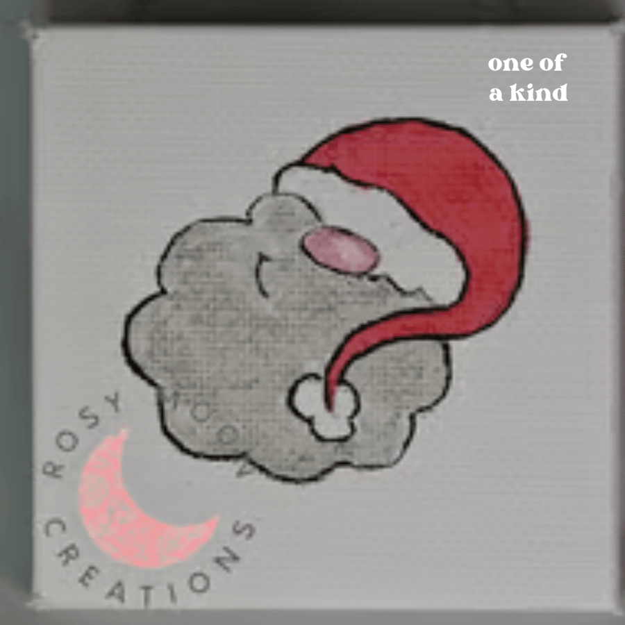 Santa Claus on Mini Canvas, Christmas Decoration 