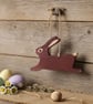 Air Dry Clay Leaping Hare Rabbit Ornament Rustic Handcrafted  - Image 3