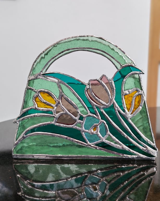 3D Glass Floral Handbag