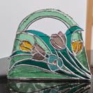 3D Glass Floral Handbag