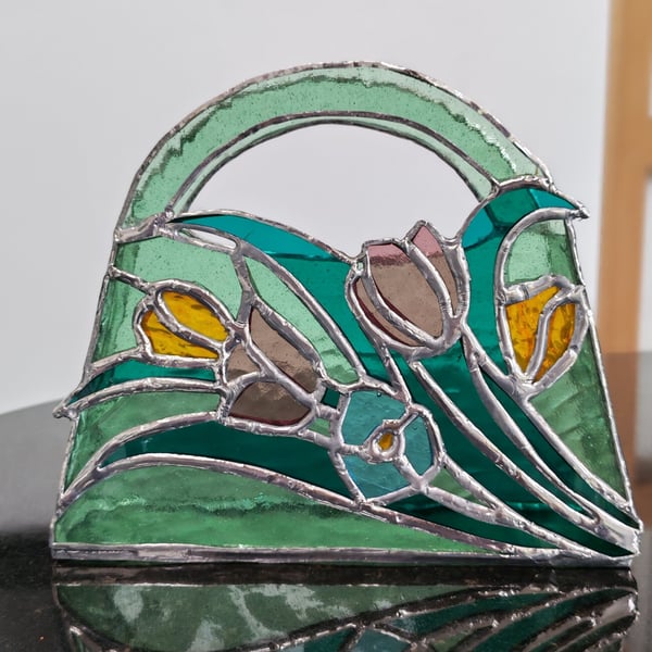 3D Glass Floral Handbag