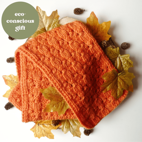 Girls' autumn scarf - Orange wool scarf - Eco friendly gift for kids
