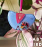 BABY Fused Glass Periwinkle Bird - Image 1
