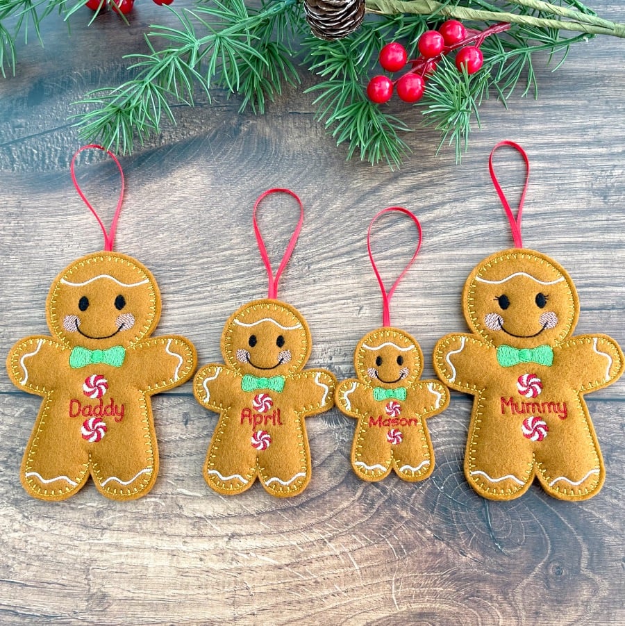 Gingerbread Family Personalised Christmas Gift