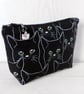 Black cats make up bag, zipped pouch, cosmetic bag - Image 5