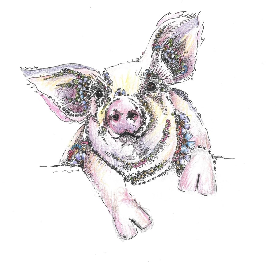 Flossie the Pig Greeting card 