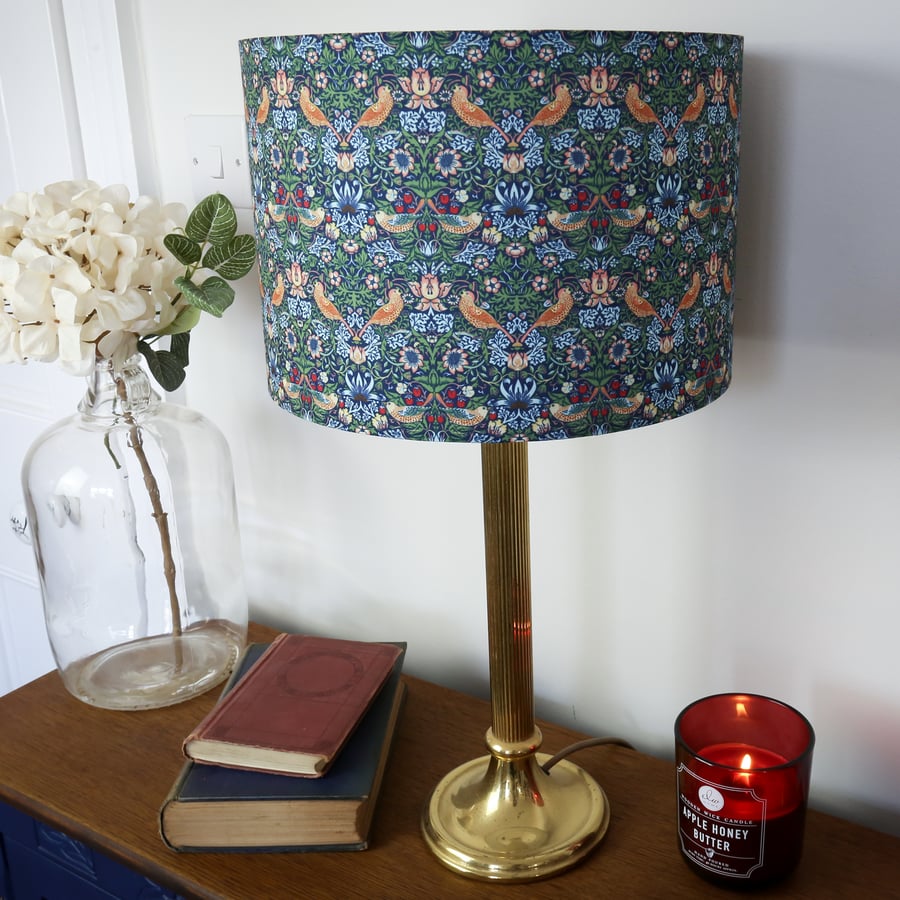William Morris Strawberry Thief Lampshade 30cm Drum Table or Ceiling