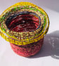Yellow edged vessel from recycled materials  - Image 4