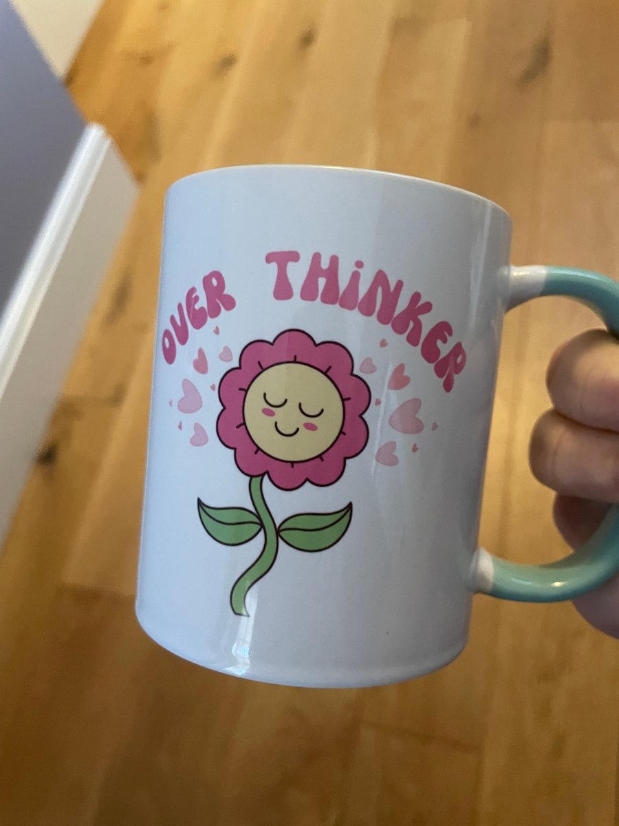 Over thinker mug green handle