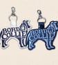 Border Collie Keyring - Dog Silhouette Word Art Accessory