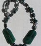 Green Agate, Moss Agate & Rainforest Jasper Gemstone Chunky Statement Necklace - Image 4