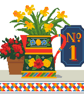 238 - Narrowboat Flower Jug & Daffodils Cross Stitch Pattern (PDF Counted Chart) - Image 1