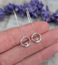 Sterling Silver Circle and Dot Long Earrings - JBJ1076 - Image 7