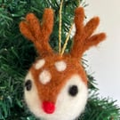 Christmas Reindeer  Needle Felted Decoration
