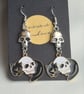 Cat and Skull Charm Earrings - Mixed Metals  - Image 2