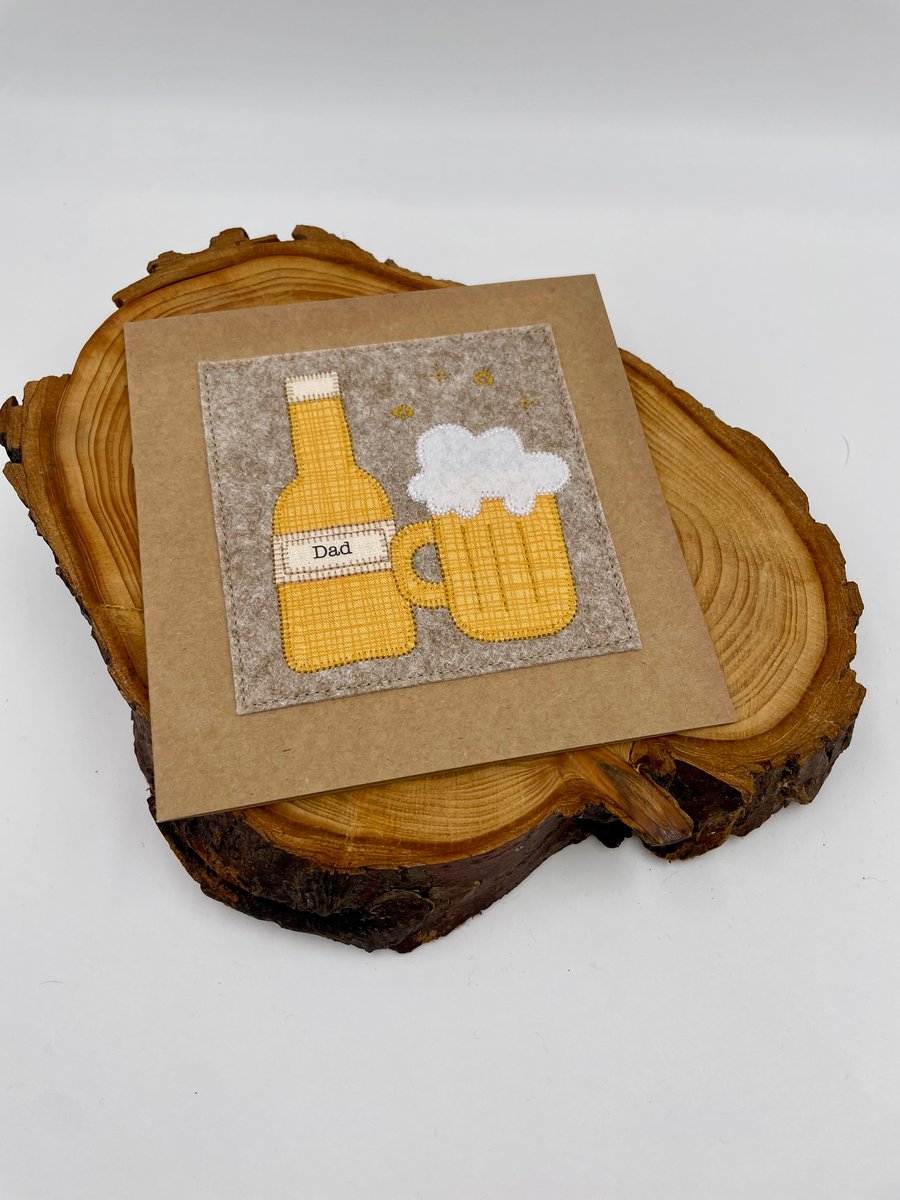 Cheers dad! appliqué card