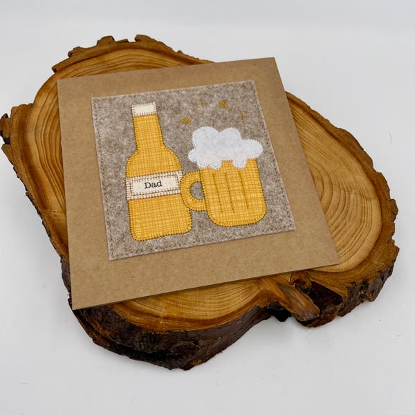 Cheers dad! appliqué card