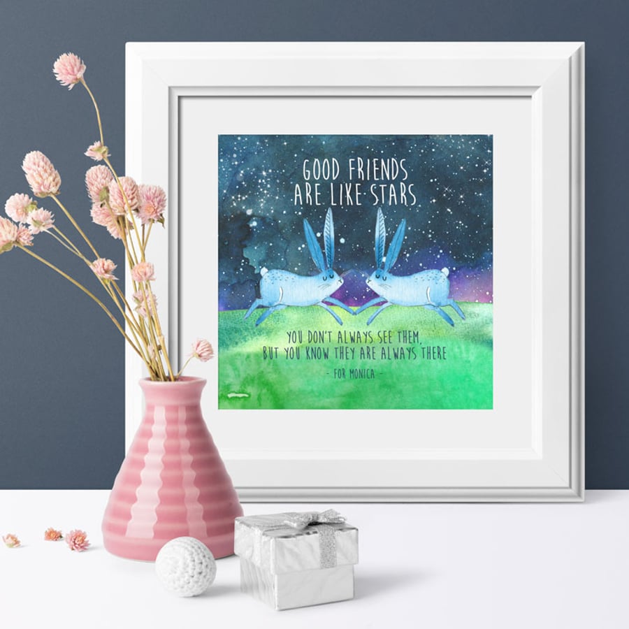 Good Friends Personalised Print, gift for friend