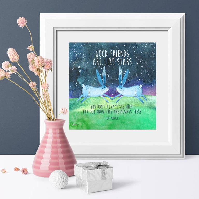 Good Friends Personalised Print, gift for friend
