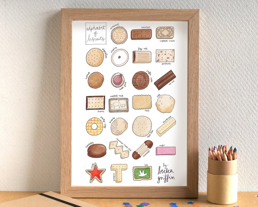 Biscuit Alphabet Kitchen Art Print