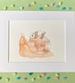 Watercolour Teddy Bear Illustration - Taking It Slow - Snail and Panda  - Image 5