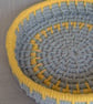 Handmade Coiled Macramé Basket - Grey & Ochre Decorative Basket - Image 4