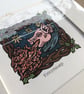 Fiery PigLord - In Full Colour - Limited Edition Hand Painted Lino Print - Image 2