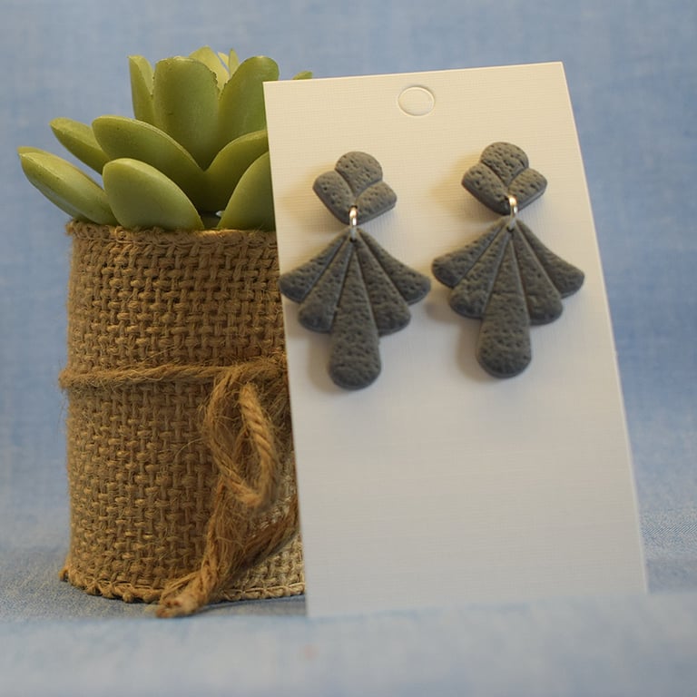 Textured Fan Statement Earrings