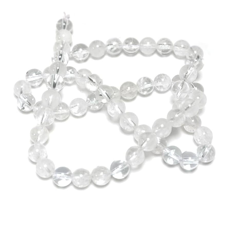 Rock Crystal Clear 8mm Smooth Rounds, Grade A, Natural Authentic Gemstone Beads,