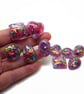10 Red Metallic Cabochons in 5 Shapes, Handmade with Resin - Image 3