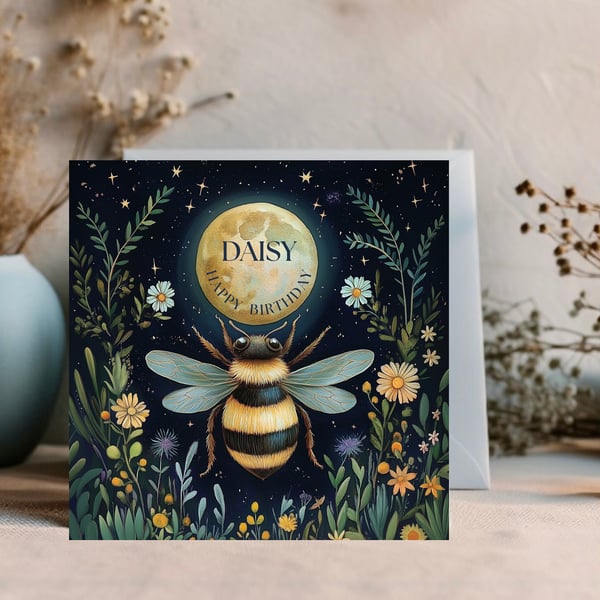 Stunning Bee Designed Greetings Card for any occasion. option to be personalised