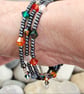Haematite and crystal memory wire bangle - Image 2