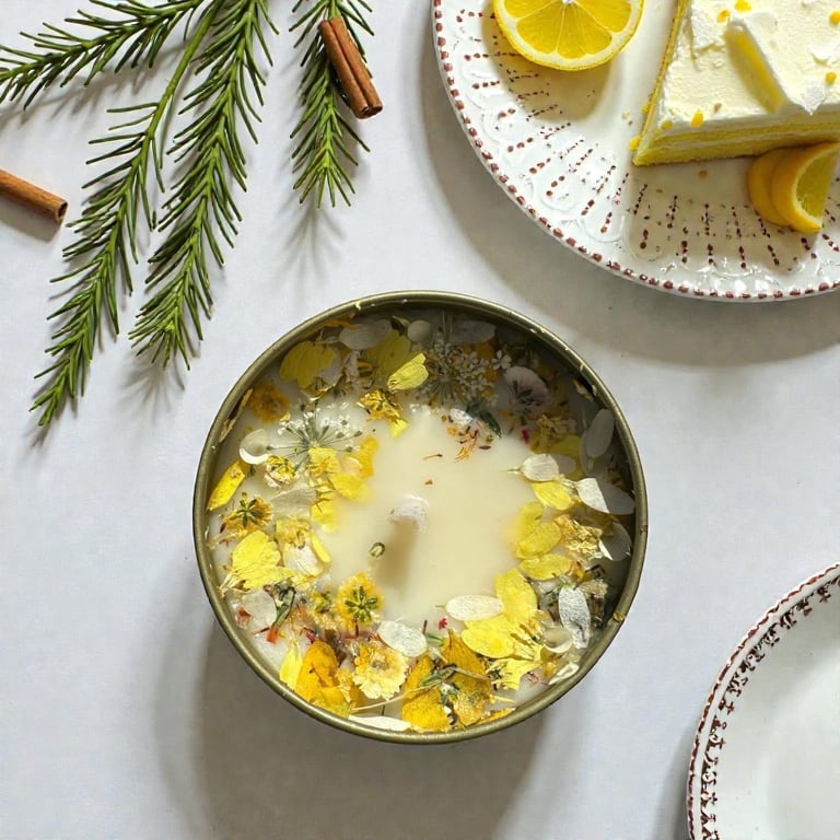 Cinnamon and Lemon Soy Wax Candle Vegan Hand Poured 5oz Gold Tin