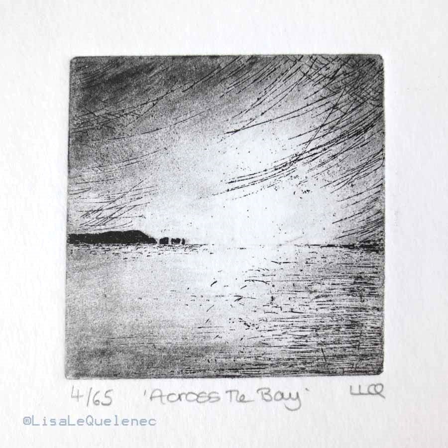 Coastal etching print across the bay no.4 of 65 original etching limited edition