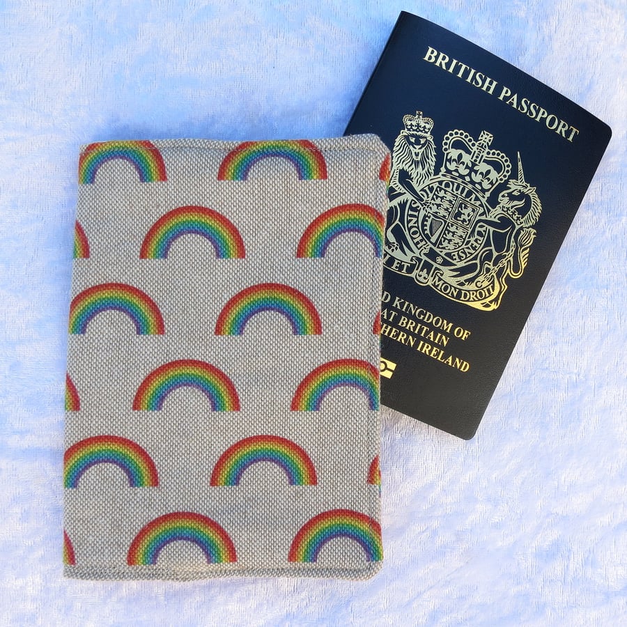 Passport sleeve.  Rainbows design.  Passport cover.