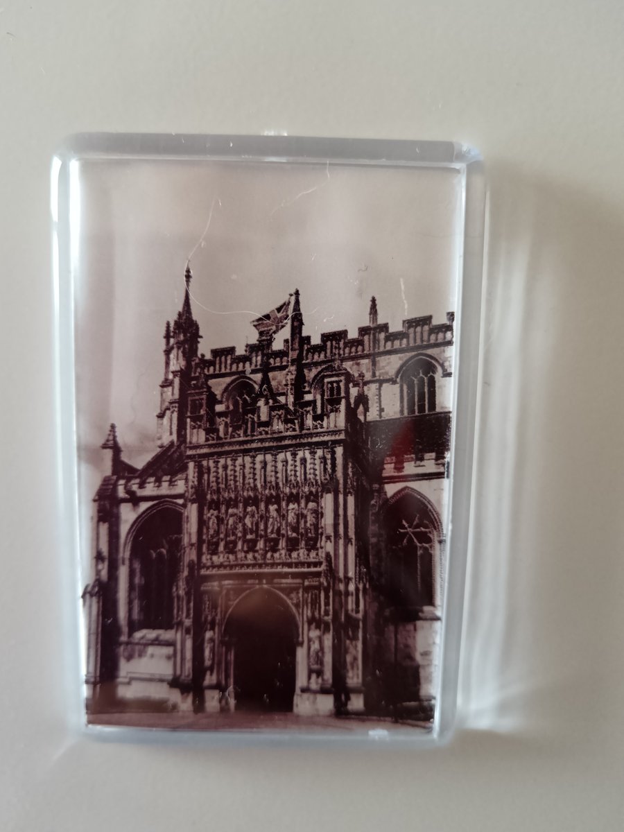 Gloucester cathedral black and white sepia photography fridge magnet 