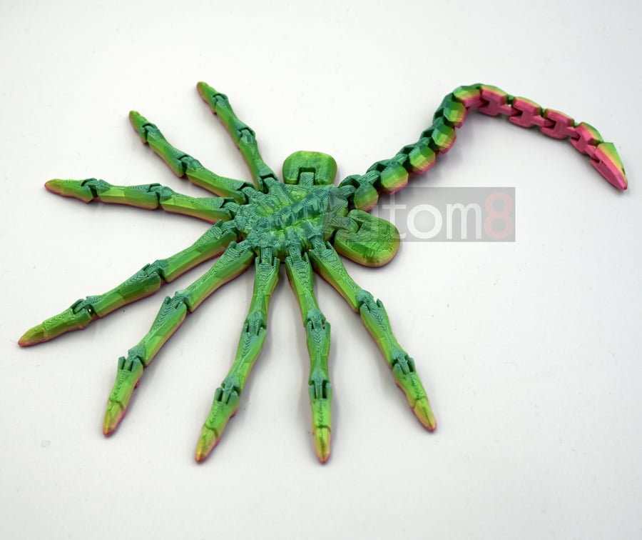 Alien Face-Hugger - Flexible 3D Printed Animal Articulated Flexi Fidget Toy