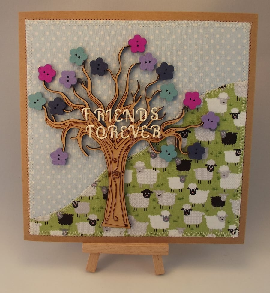 Friends Forever Fabric Greetings card