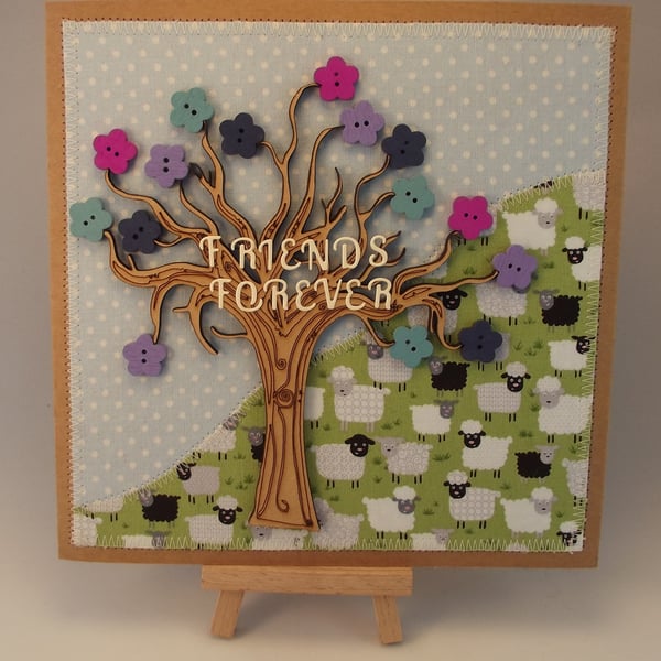 Friends Forever Fabric Greetings card