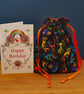 Small Sized Rainbow Kokopelli Style Reusable Gift And Storage Bag - Image 2