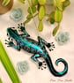 Handmade Tin Gecko Wall Art, Turquoise. Made from a Coffee Tin - Image 2